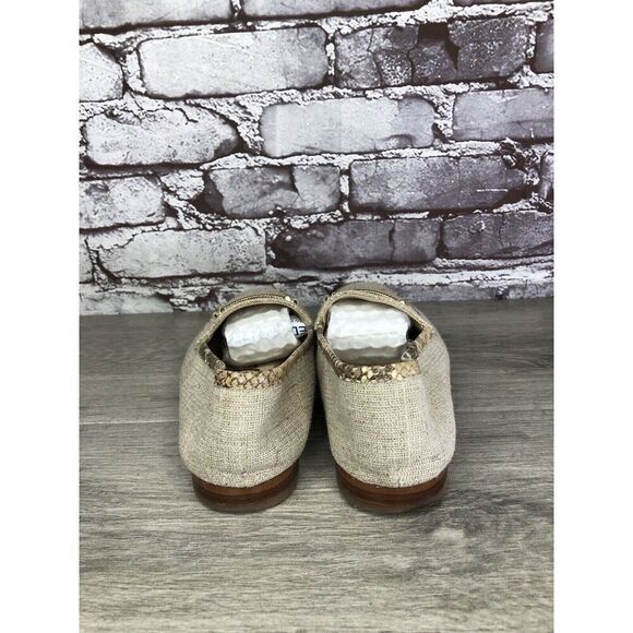 Sam Edelman Lior Beige Leather Horsebit Almond Toe Slip On Flats Women Sz 7M US - Picture 4 of 16